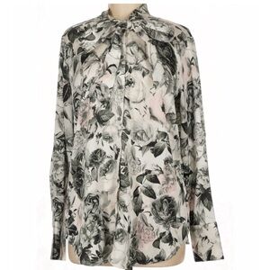 Banana Republic Black and White Floral Blouse